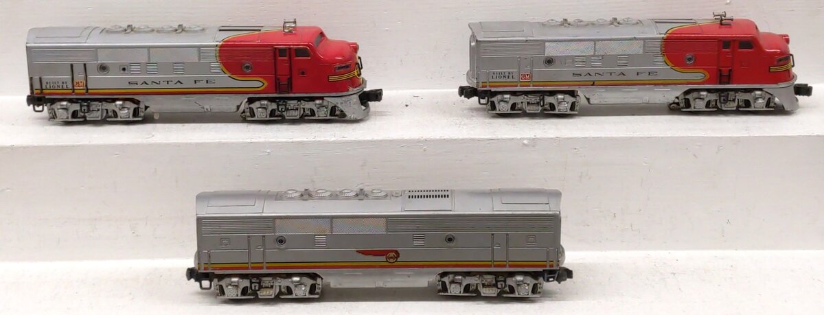 Lionel 2343 Vintage O Santa Fe F3 ABA Diesel Locomotive Set VG