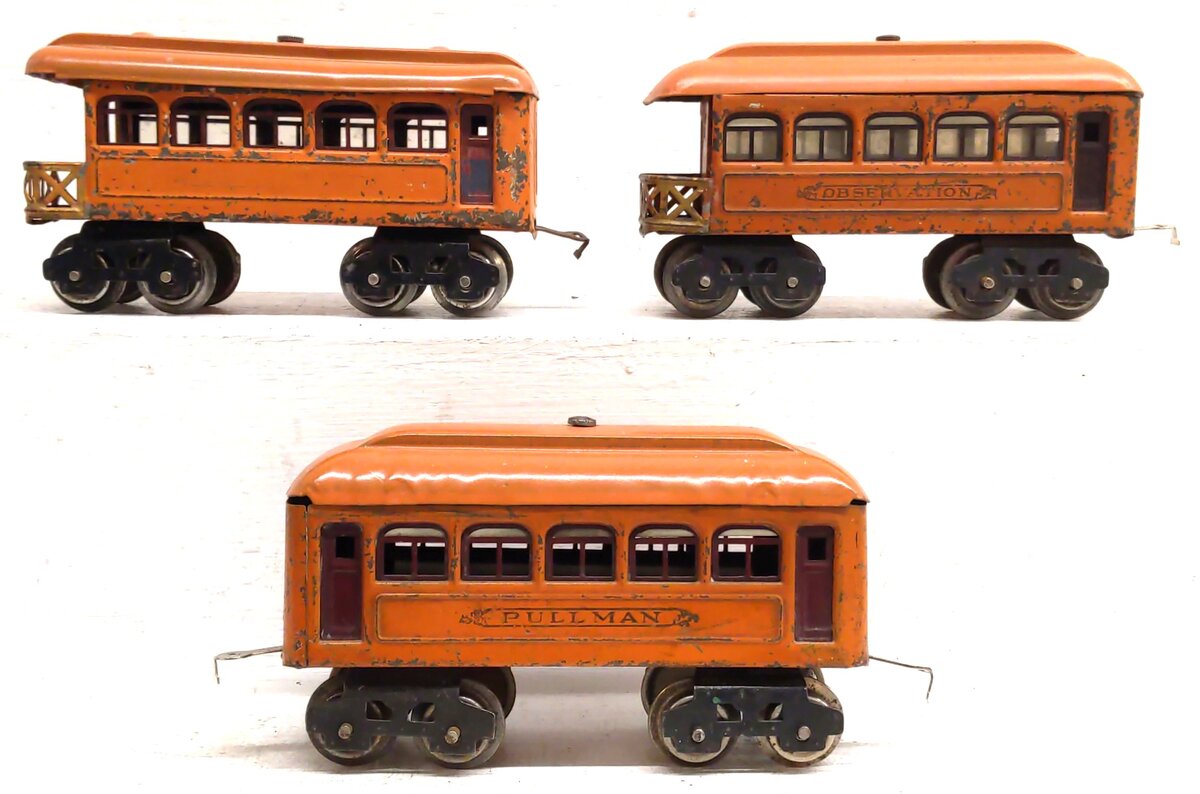 Lionel Vintage O Prewar Tinplate Passenger Cars: 603, 604 [3] VG