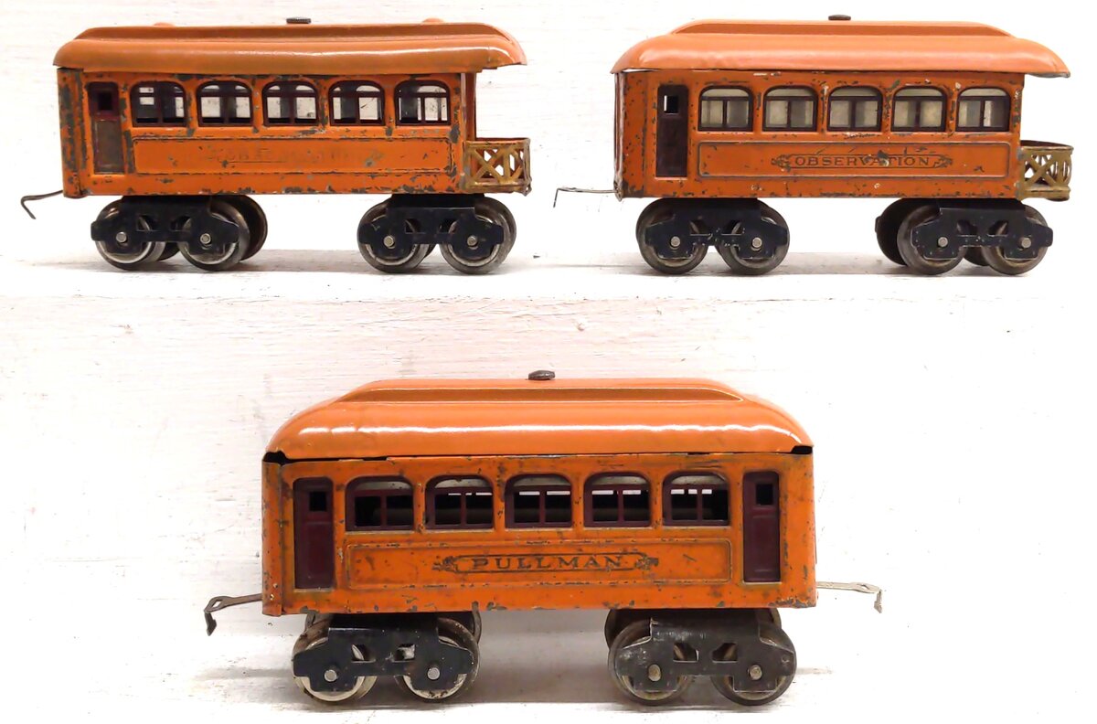 Lionel Vintage O Prewar Tinplate Passenger Cars: 603, 604 [3] VG