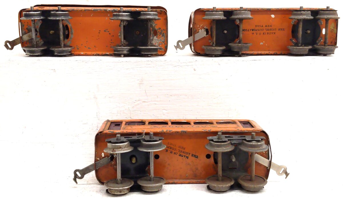 Lionel Vintage O Prewar Tinplate Passenger Cars: 603, 604 [3] VG
