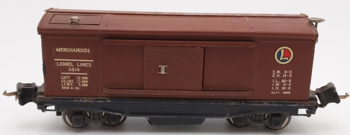 Lionel 3814 Vintage O Prewar Operating Merchandise Car VG