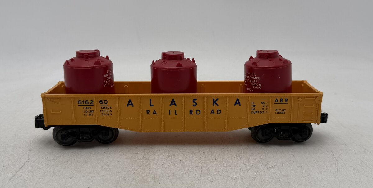 Lionel 6162-60 Vintage O Alaska Gondola with Canisters VG