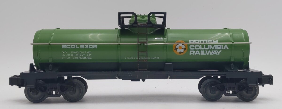 Lionel 6-6305 O Gauge British Columbia Single Dome Tank Car LN/Box