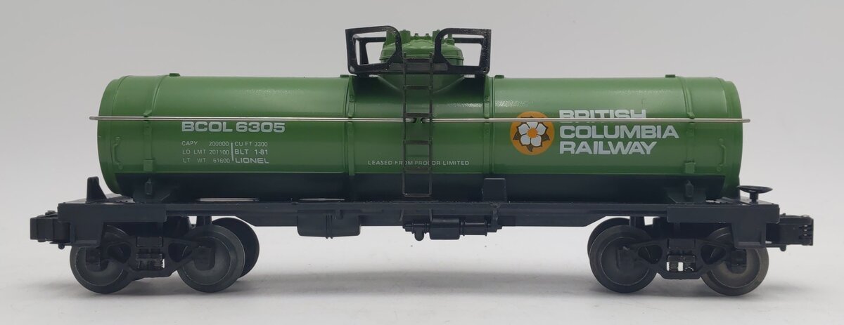 Lionel 6-6305 O Gauge British Columbia Single Dome Tank Car LN/Box