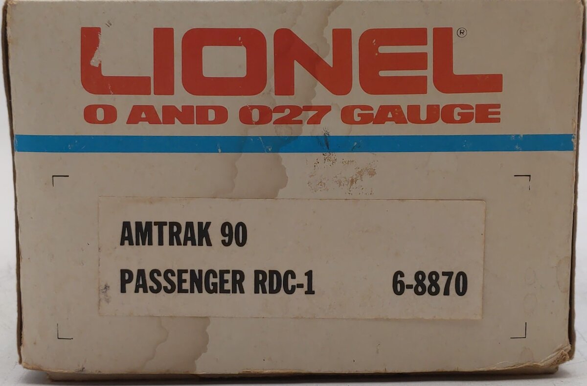 Lionel 6-8870 O Gauge Amtrak 90 RDC-1 Non-Powered Passenger #8870 EX/Box