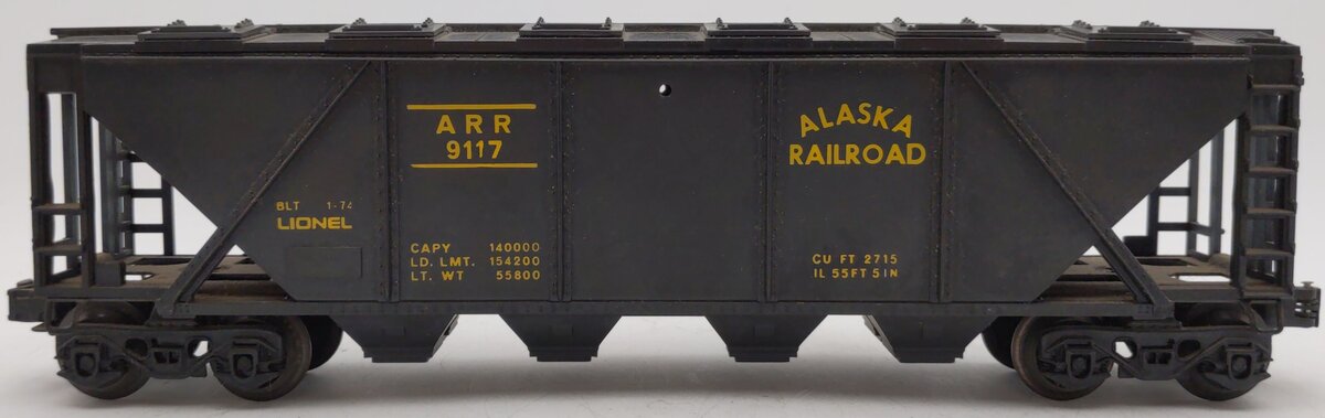 Lionel 6-9117 O Gauge Alaska Railroad Covered Quad Hopper #9117 VG