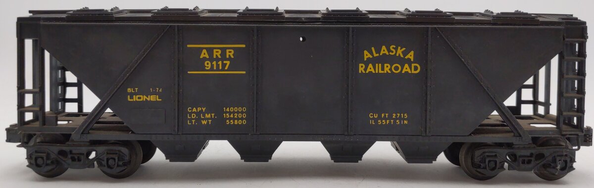 Lionel 6-9117 O Gauge Alaska Railroad Covered Quad Hopper #9117 VG