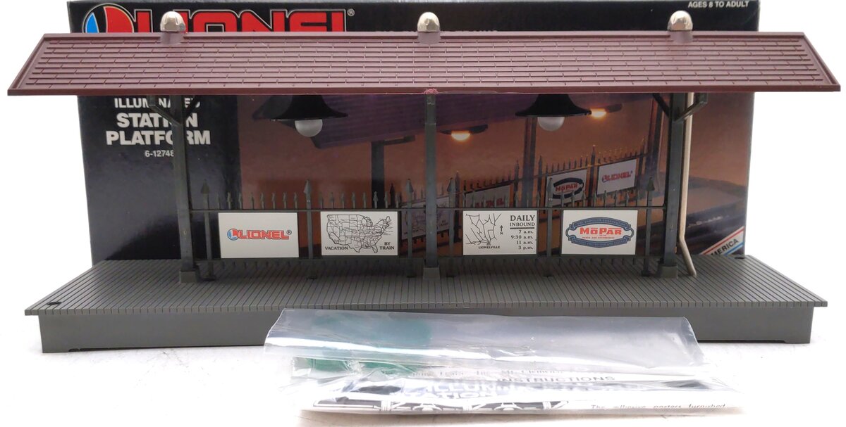 Lionel 6-12748 O/027 Illuminated Station Platform LN/Box