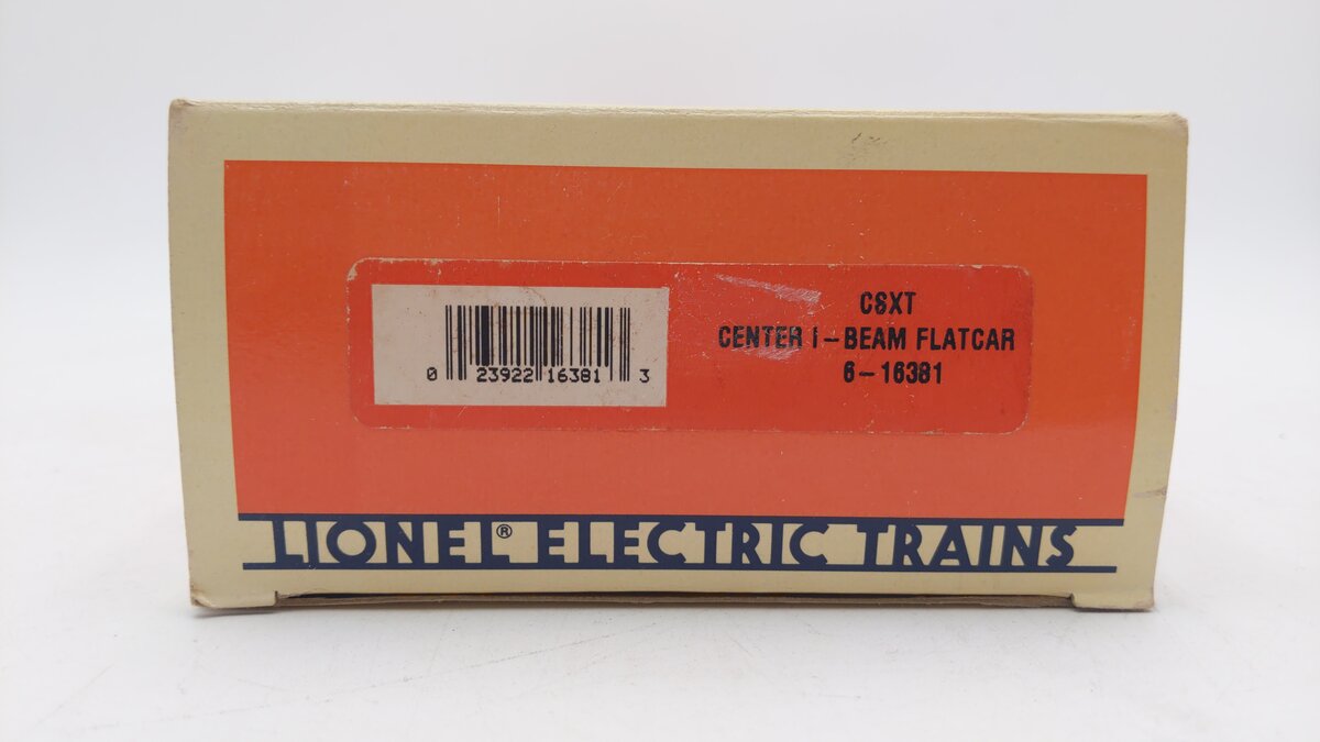 Lionel 6-16381 O Gauge CSXT Center I-Beam Flatcar w/ Wood Load LN/Box