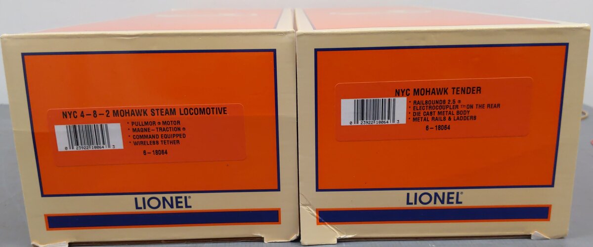 Lionel 6-18064 O Gauge NYC L-3A 4-8-2 Mohawk Steam Locomotive & Tender #3005 VG/Box