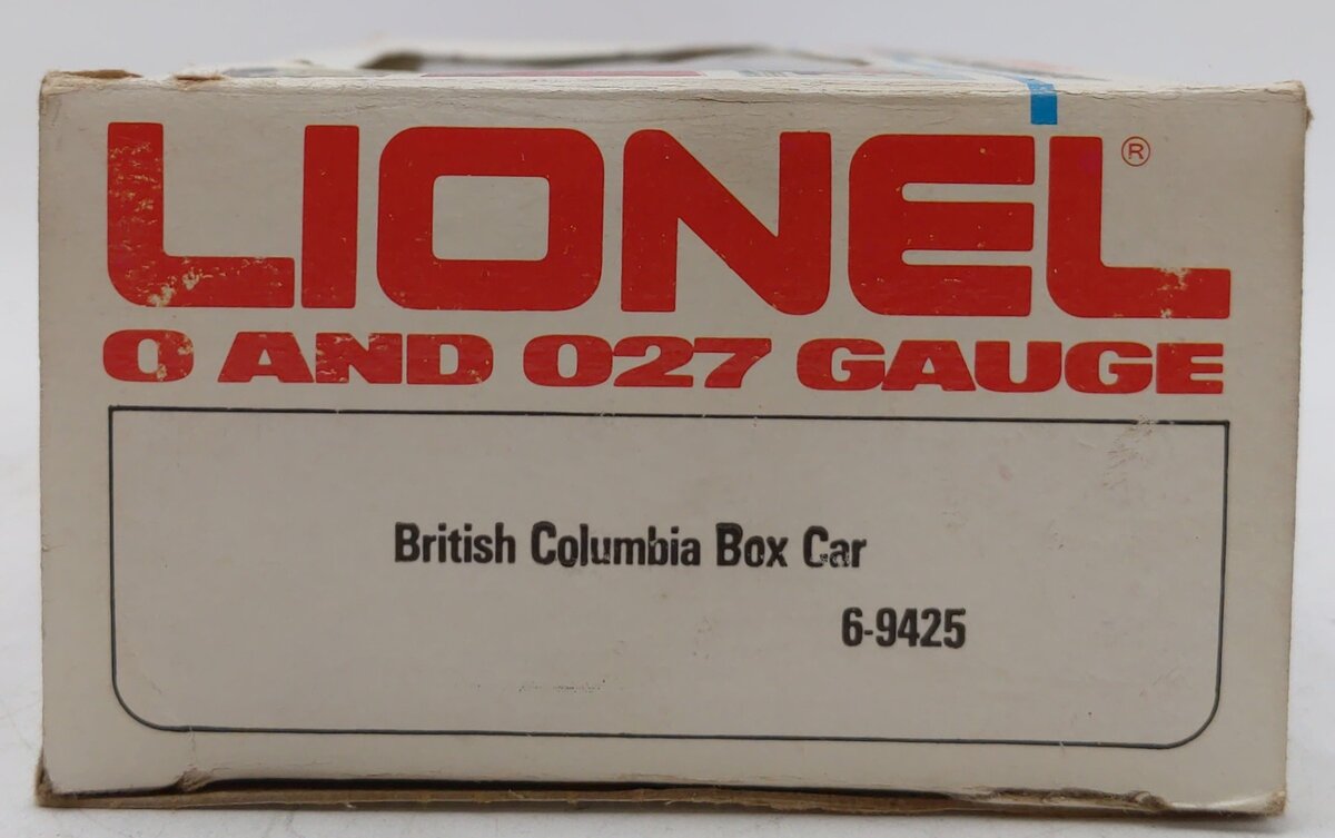 Lionel 6-9425 O Gauge British Columbia Railway Box Car VG/Box