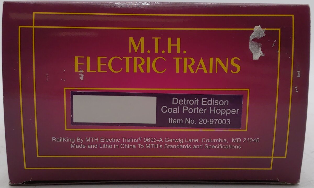 MTH 20-97003 O Gauge Detroit Edison Coal Porter Hopper #6105 EX/Box