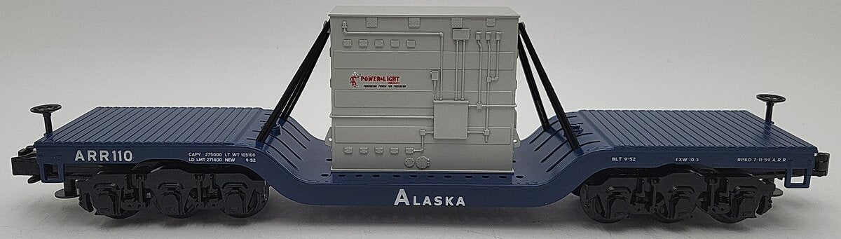 MTH 30-8307 Diecast Alaska Railroad Depressed Center Flatcar with Transformer LN/Box