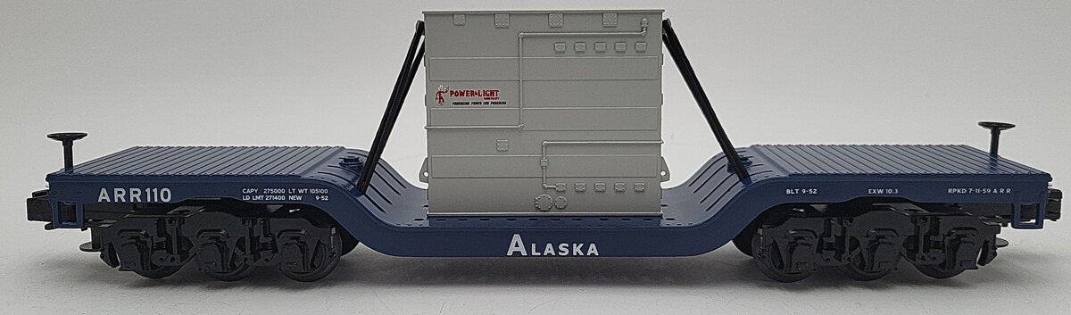 MTH 30-8307 Diecast Alaska Railroad Depressed Center Flatcar with Transformer LN/Box
