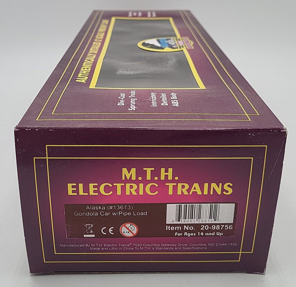 MTH 20-98756 Alaska Gondola Car w/Pipe Load LN/Box