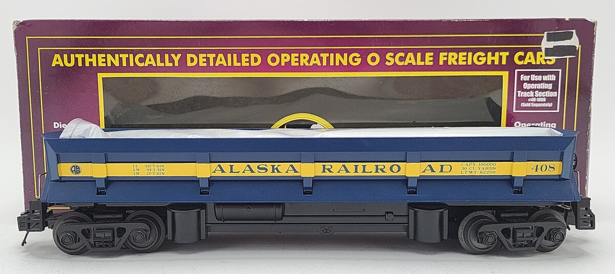MTH 20-98951 Alaska Railroad Dump Car #408 w/ Pipe Load