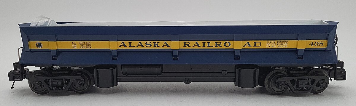 MTH 20-98951 Alaska Railroad Dump Car #408 w/ Pipe Load