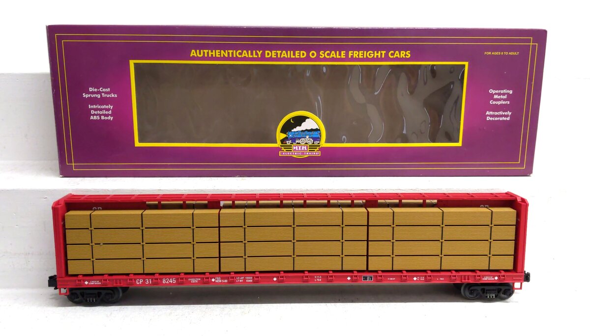 MTH 20-98234 O Gauge CP Rail Flatcar w/Lumber NIB