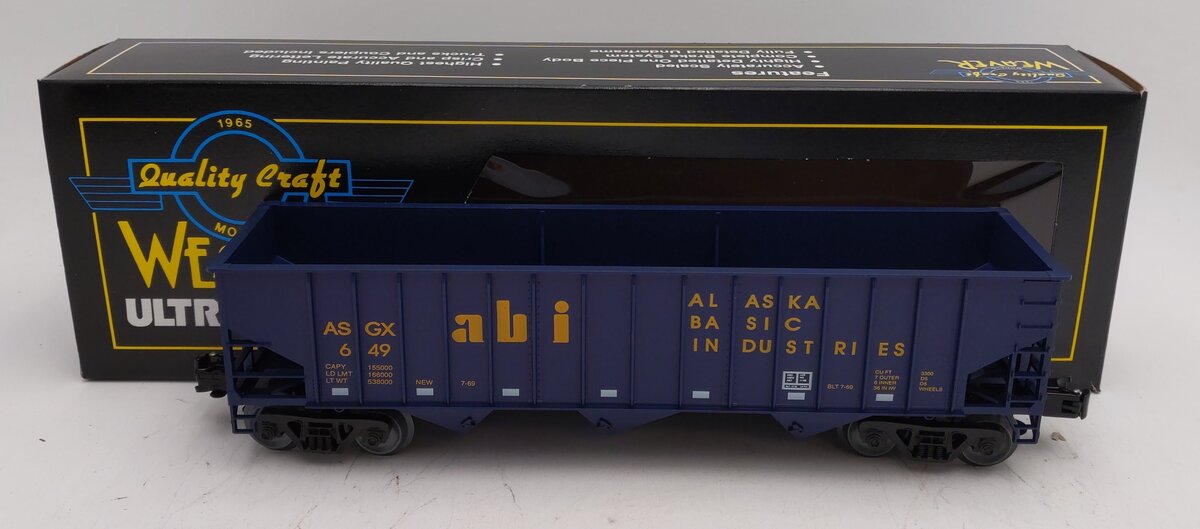 Weaver O Gauge 649 Alaska 3-Bay Ribbed Hopper #649 LN/Box