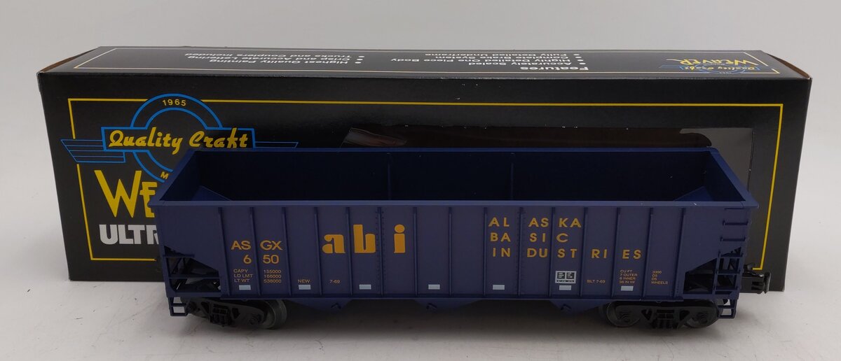 Weaver O Gauge 650 Alaska 3-Bay Ribbed Hopper #650 LN/Box