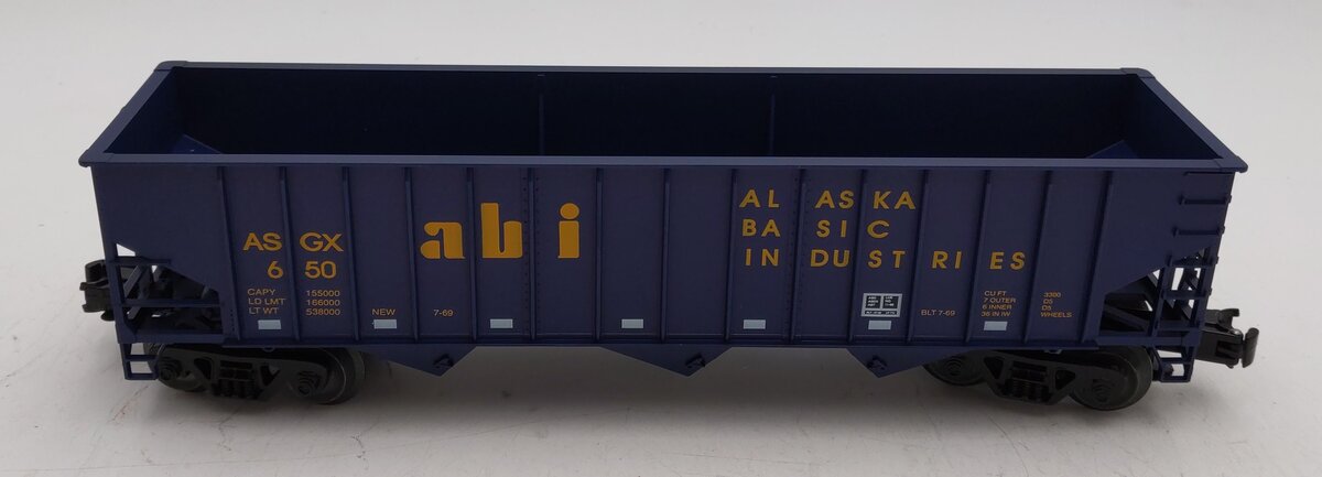 Weaver O Gauge 650 Alaska 3-Bay Ribbed Hopper #650 LN/Box