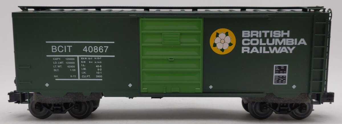 Weaver 40867 British Columbia Railway 3-Rail Boxcar LN/Box
