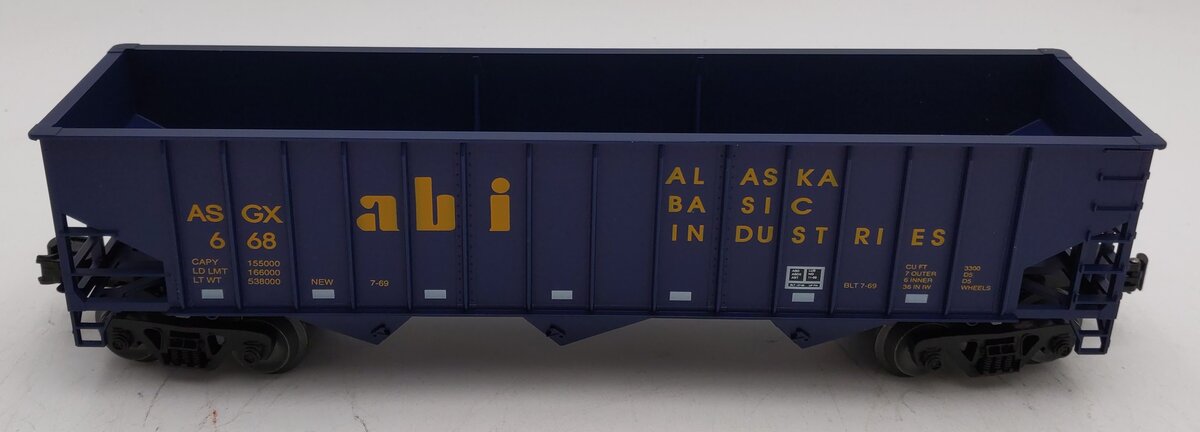 Weaver O Gauge 668 Alaska 3-Bay Ribbed Hopper #668 (3 Rail) LN/Box