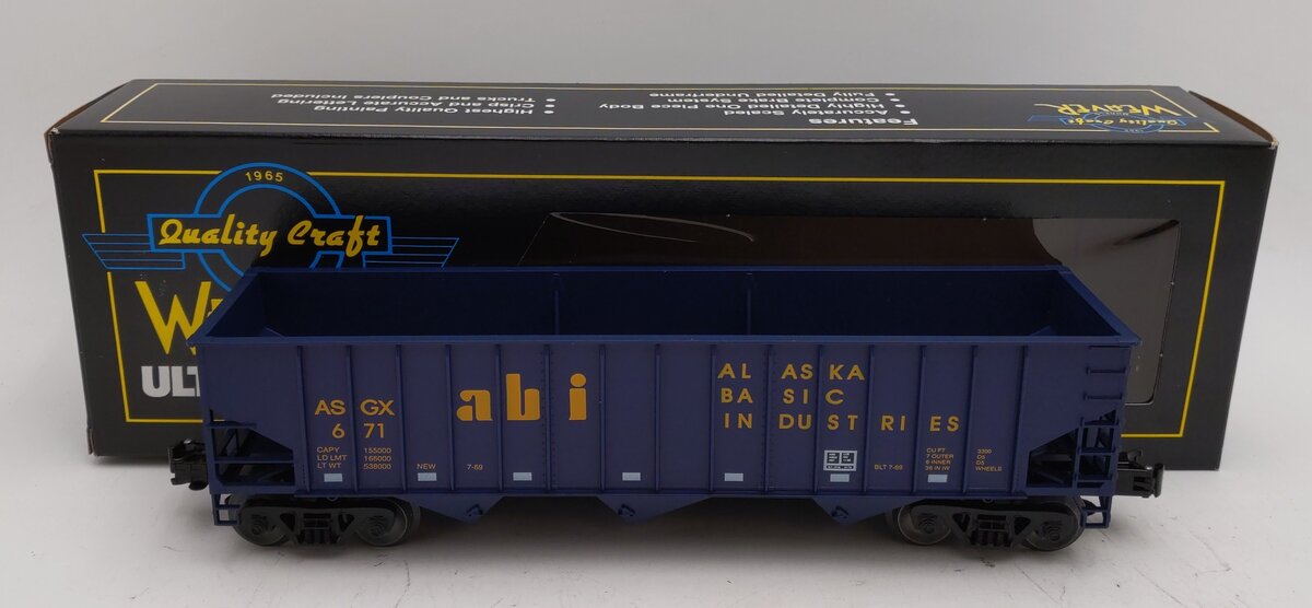 Weaver O Gauge Alaska 3-Bay Ribbed Hopper #671 - 3 Rail LN/Box