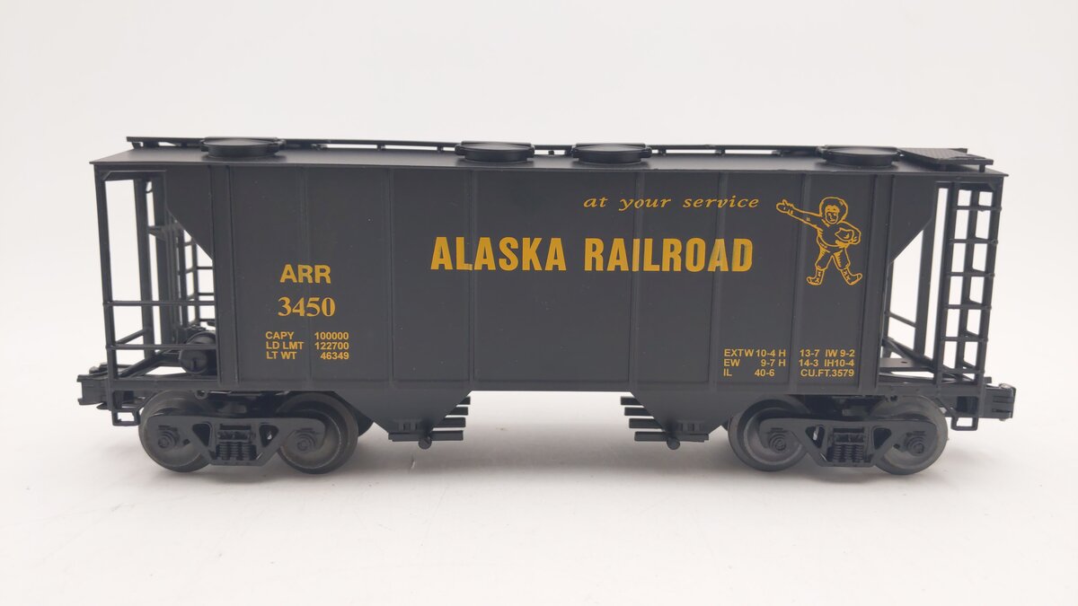 RGS 3450 O Gauge Alaska Railroad Covered 2 Bay Hopper EX/Box