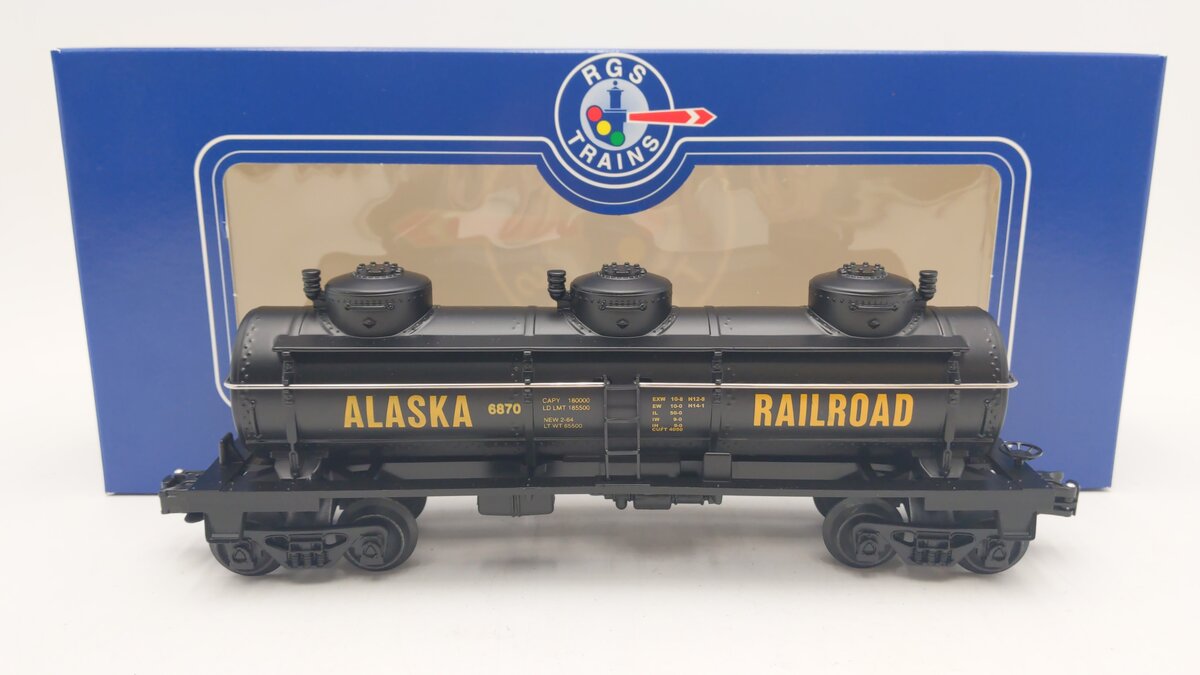 RGS 6870 O Gauge Alaska Railroad 3 Dome Tank Car EX/Box