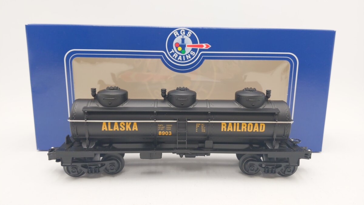 RGS Trains 8903 O Gauge Alaska Railroad 3 Dome Tank Car EX/Box