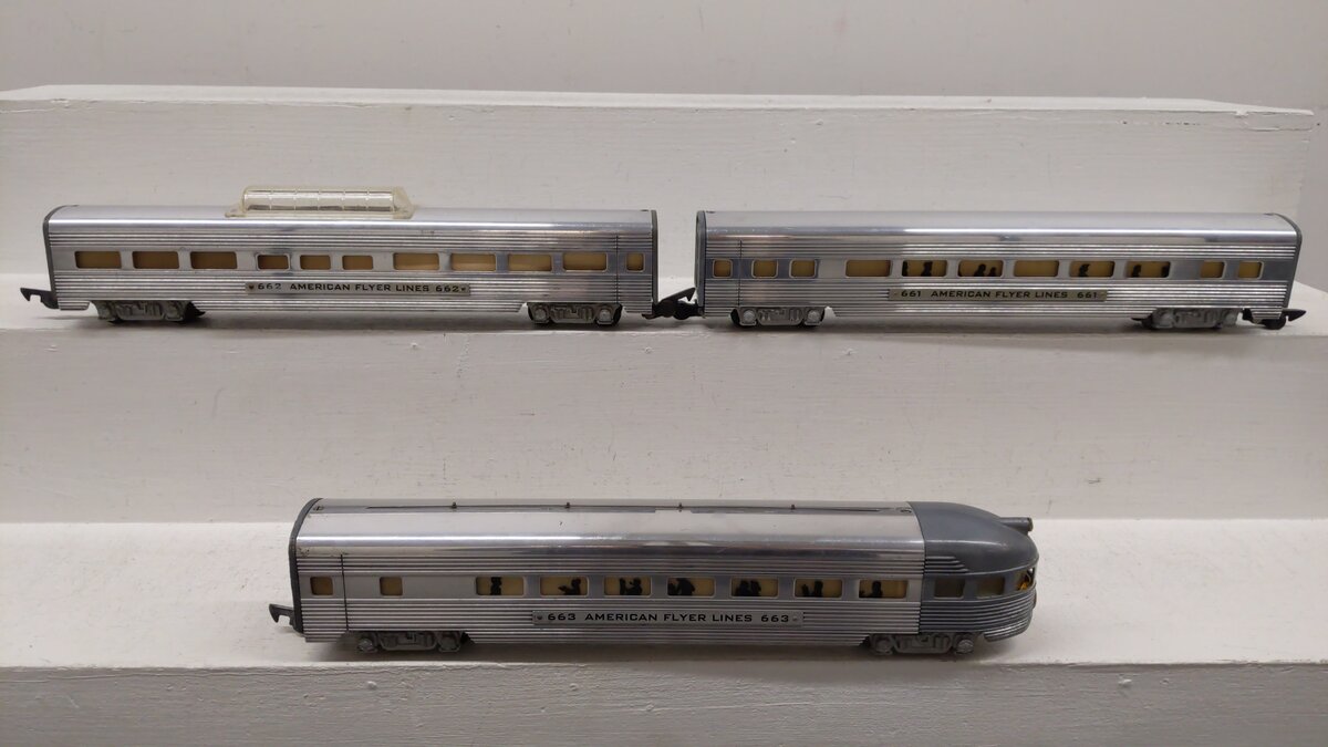 American Flyer S Gauge Assorted Passenger Cars: 661, 662, 663 [3] VG