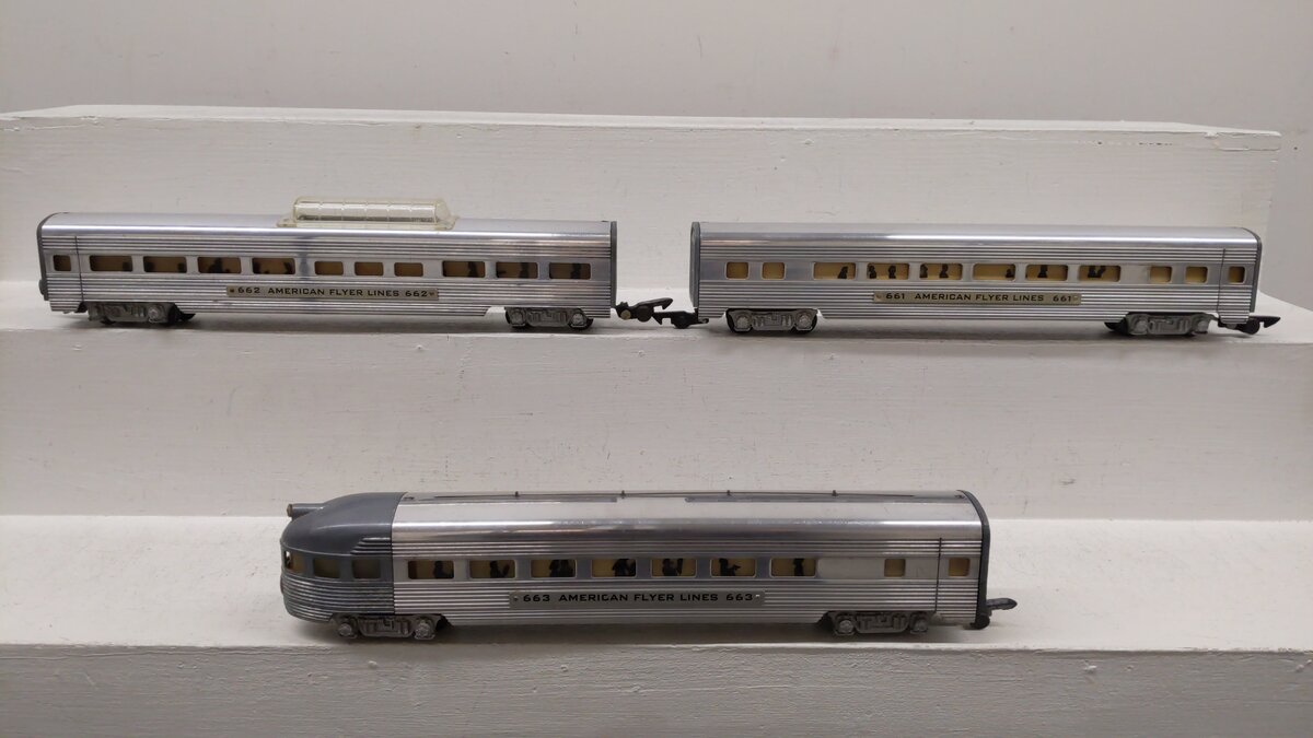American Flyer S Gauge Assorted Passenger Cars: 661, 662, 663 [3] VG