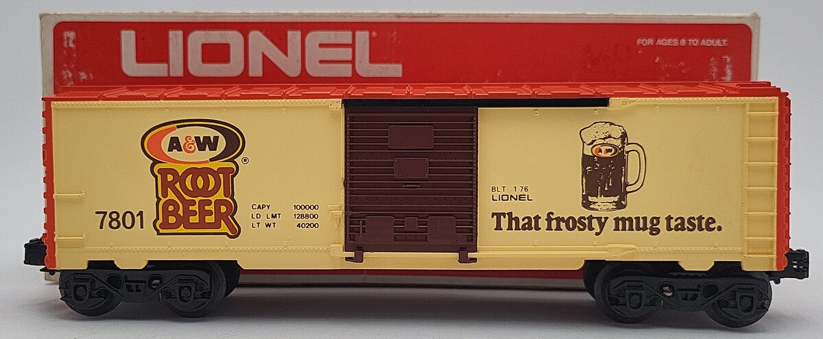 Lionel 6-7801 O Gauge A&W Root Beer Boxcar EX/Box