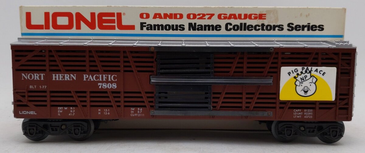 Lionel 6-7808 O Gauge Northern Pacific Pig Palace Stock Car EX/Box