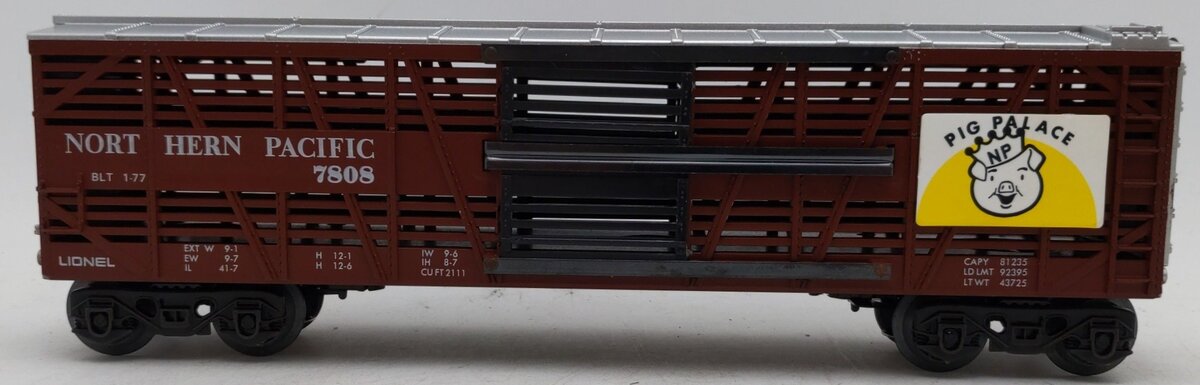 Lionel 6-7808 O Gauge Northern Pacific Pig Palace Stock Car EX/Box