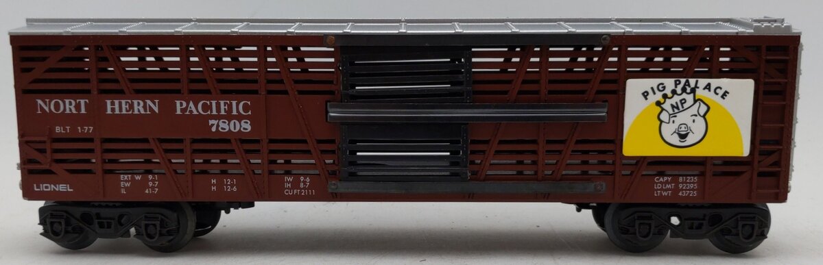 Lionel 6-7808 O Gauge Northern Pacific Pig Palace Stock Car EX/Box
