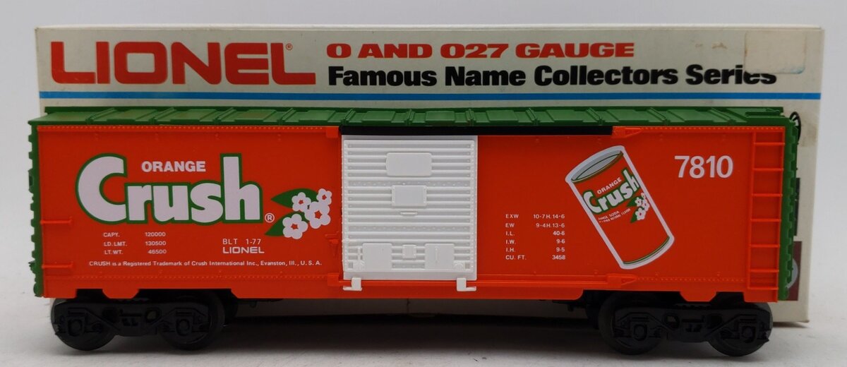 Lionel 6-7810 O Gauge Orange Crush Boxcar VG/Box