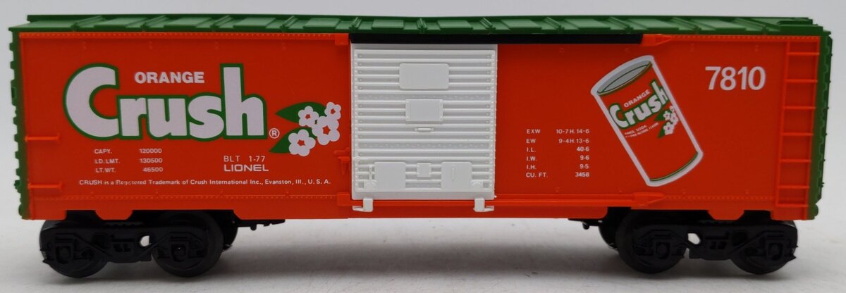 Lionel 6-7810 O Gauge Orange Crush Boxcar VG/Box