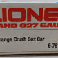 Lionel 6-7810 O Gauge Orange Crush Boxcar VG/Box