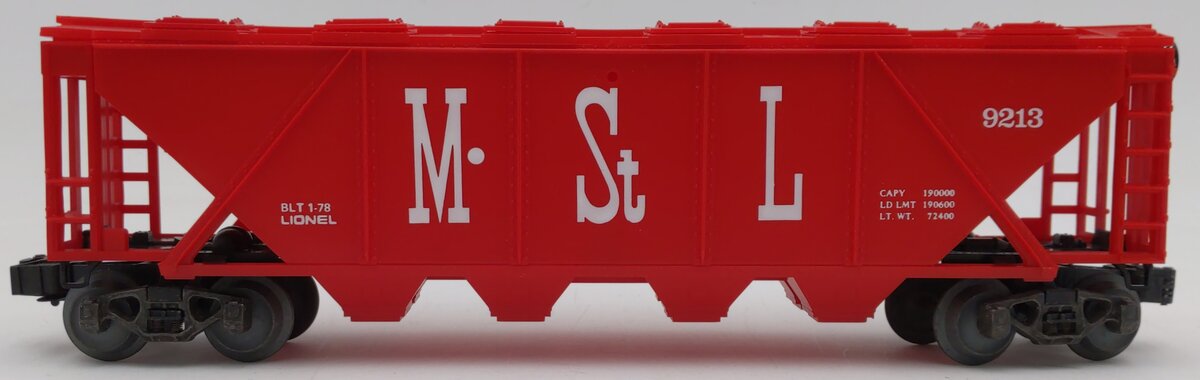 Lionel 6-9213 O Gauge Minneapolis and St. Louis Covered Quad Hopper EX