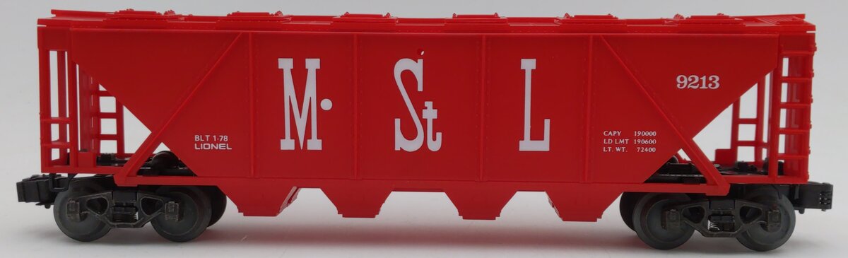 Lionel 6-9213 O Gauge Minneapolis and St. Louis Covered Quad Hopper EX