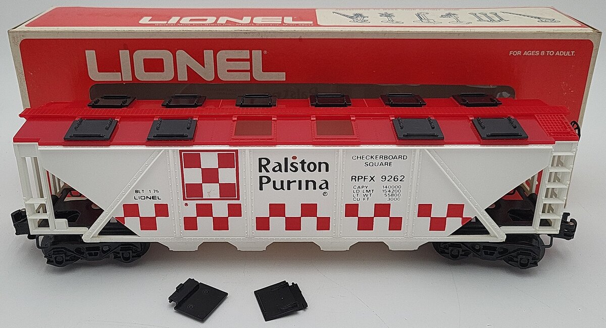 Lionel 6-9262 O Gauge Ralston Purina Checkerboard Quad Hopper EX/Box