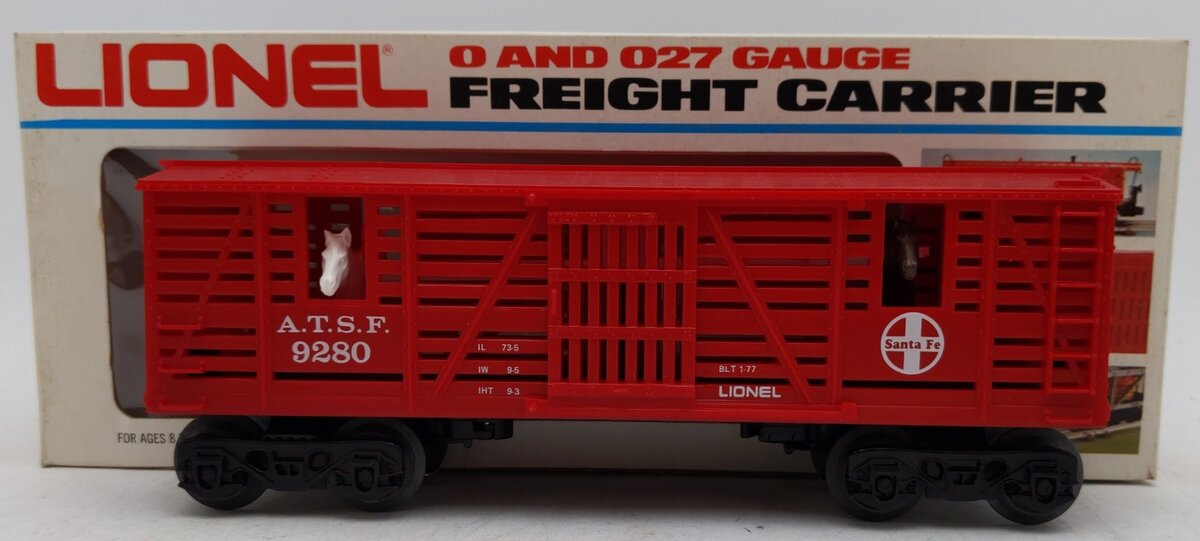 Lionel 6-9280 O Gauge Santa Fe Horse Transport Car EX/Box