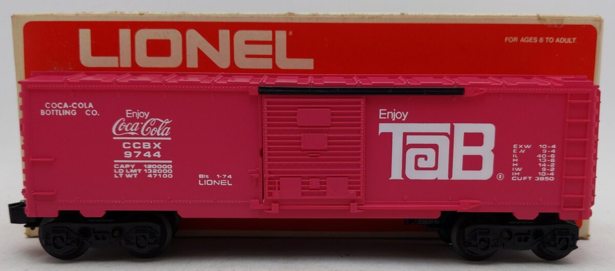 Lionel 6-9744 O Gauge Coca-Cola Tab Boxcar EX/Box