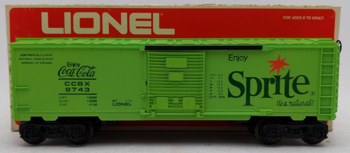Lionel 6-9743 O Gauge Sprite Boxcar VG/Box