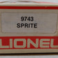 Lionel 6-9743 O Gauge Sprite Boxcar VG/Box