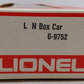 Lionel 6-9752 O Gauge Louisville and Nashville Boxcar VG/Box