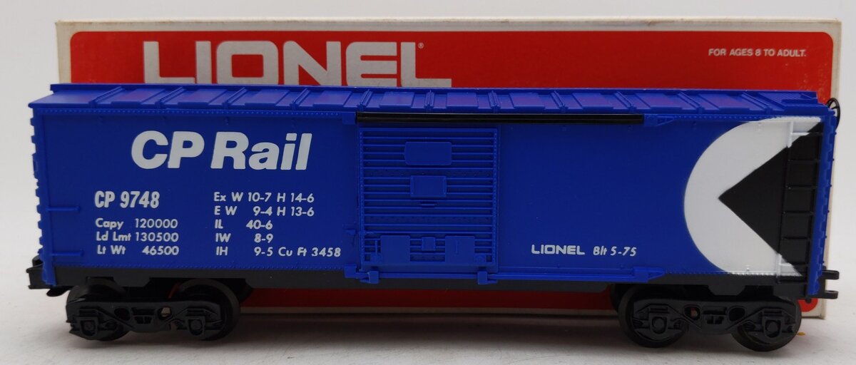 Lionel 6-9748 O Gauge CP Rail Blue Boxcar #9748 EX/Box
