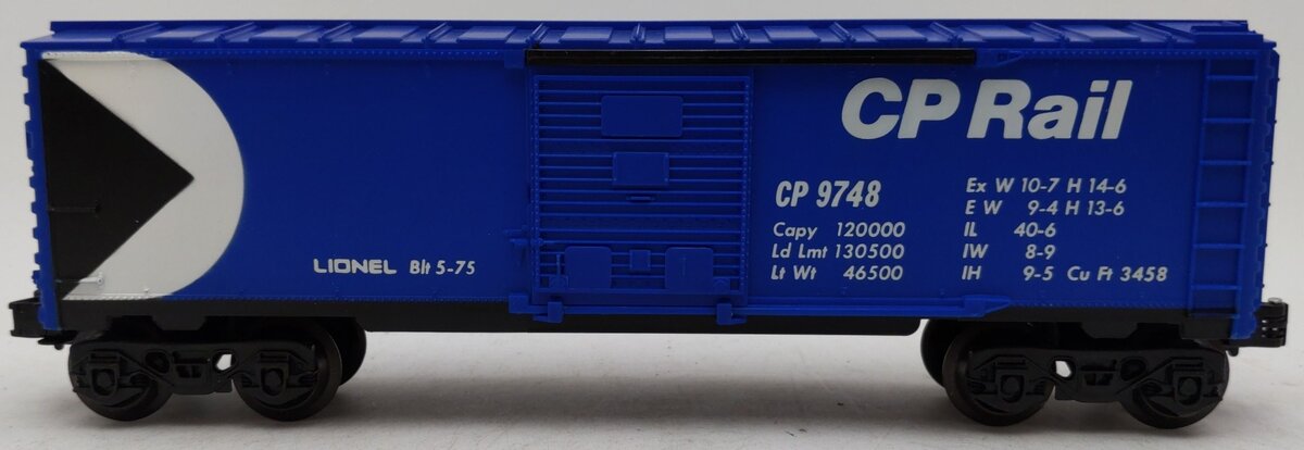Lionel 6-9748 O Gauge CP Rail Blue Boxcar #9748 EX/Box